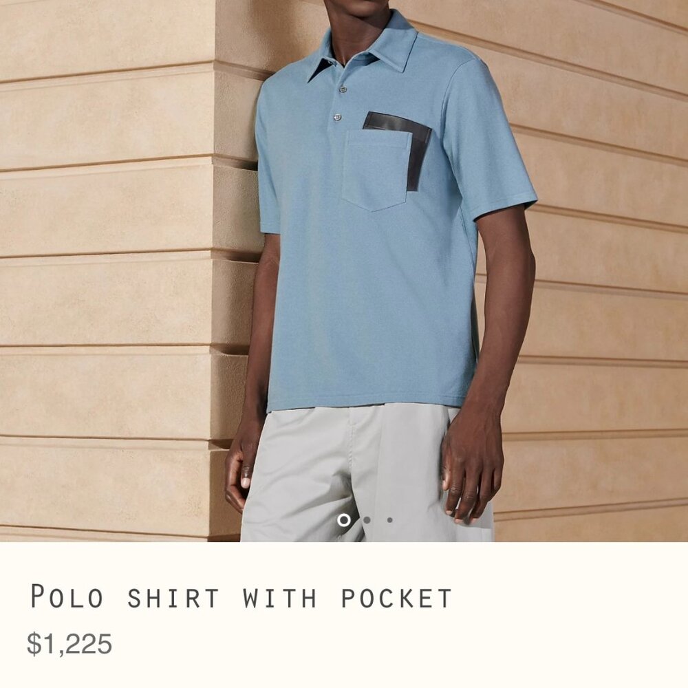 Hermes Polo shirt with leather pocket - Size M